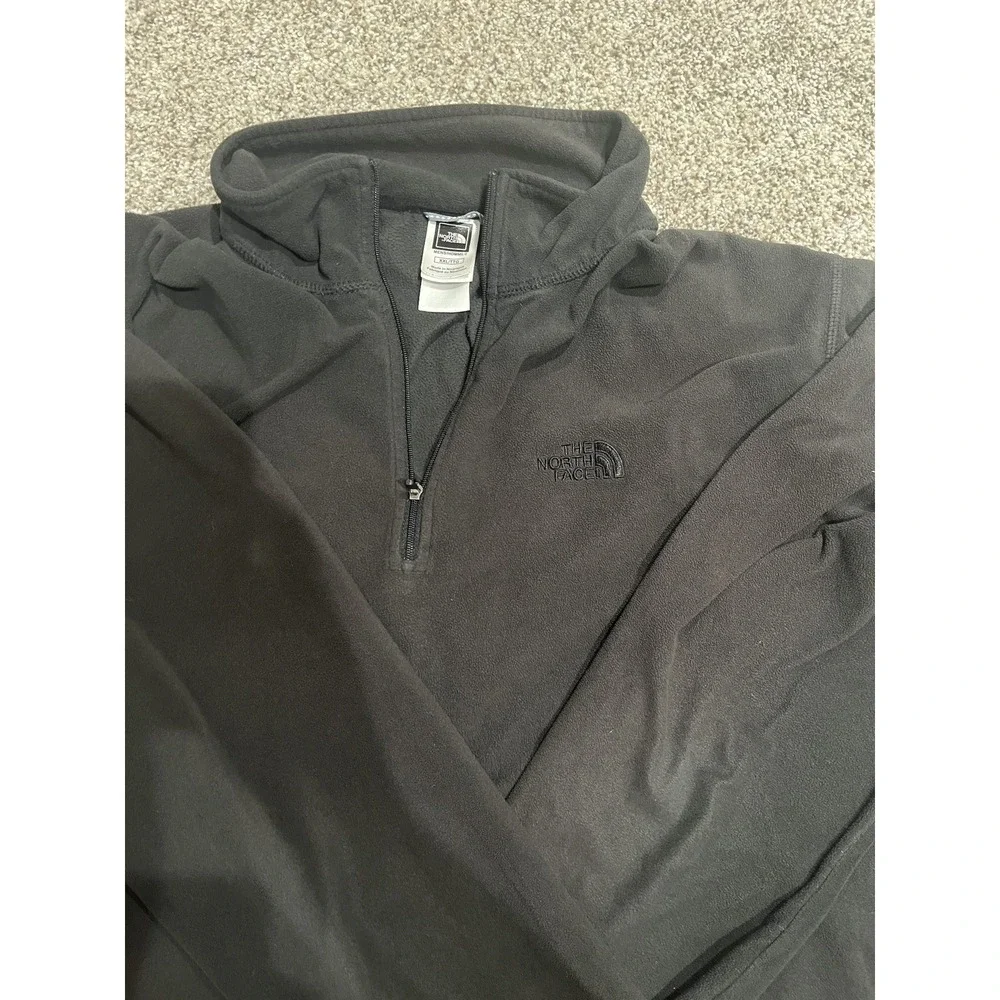The North Face TKA-100 Light Weight Black 1/4 Zip Fleece Jacket Men's XXL